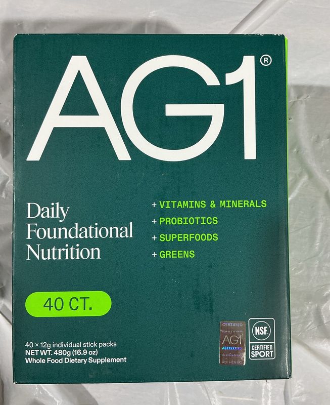 AG1 Daily Foundational Nutrition – 40 Stick Packs (12g Each) New