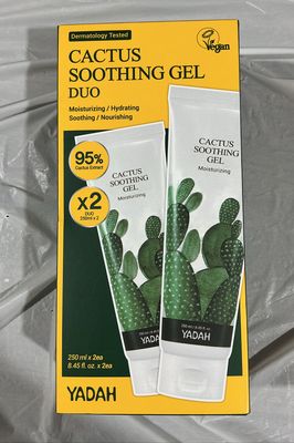 YADAH Cactus Soothing Gel Duo – 95% Cactus Extract – 250 mL x 2 Like New