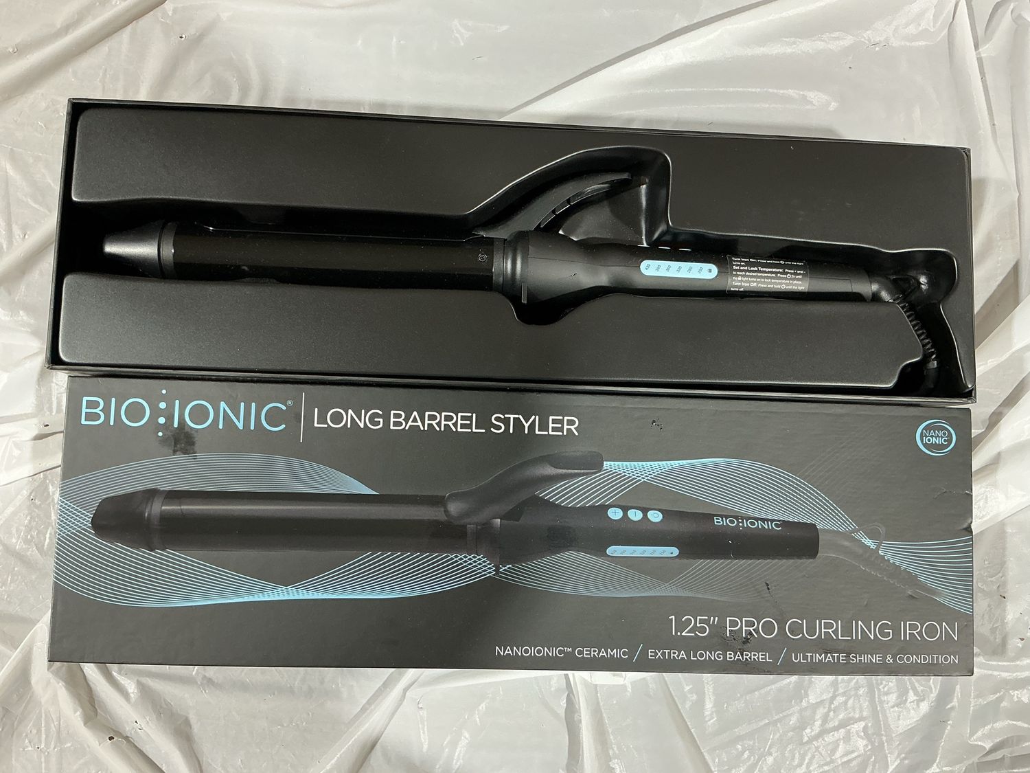 Bio Ionic Long Barrel Styler 1.25” Pro Curling Iron – NanoIonic Ceramic - New
