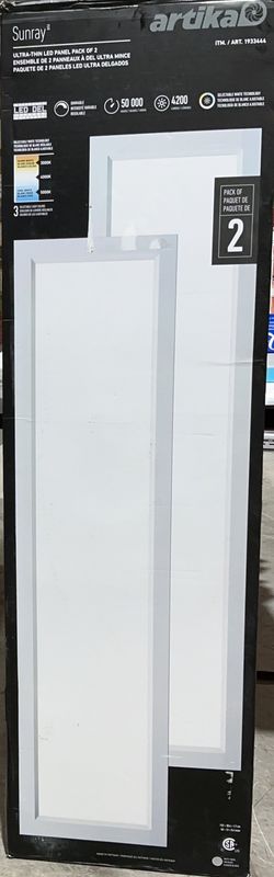 Sunray Ultra-Thin LED Panel Light – Pack of 2 – 3 Color Selectable – 4200 Lumens - New -