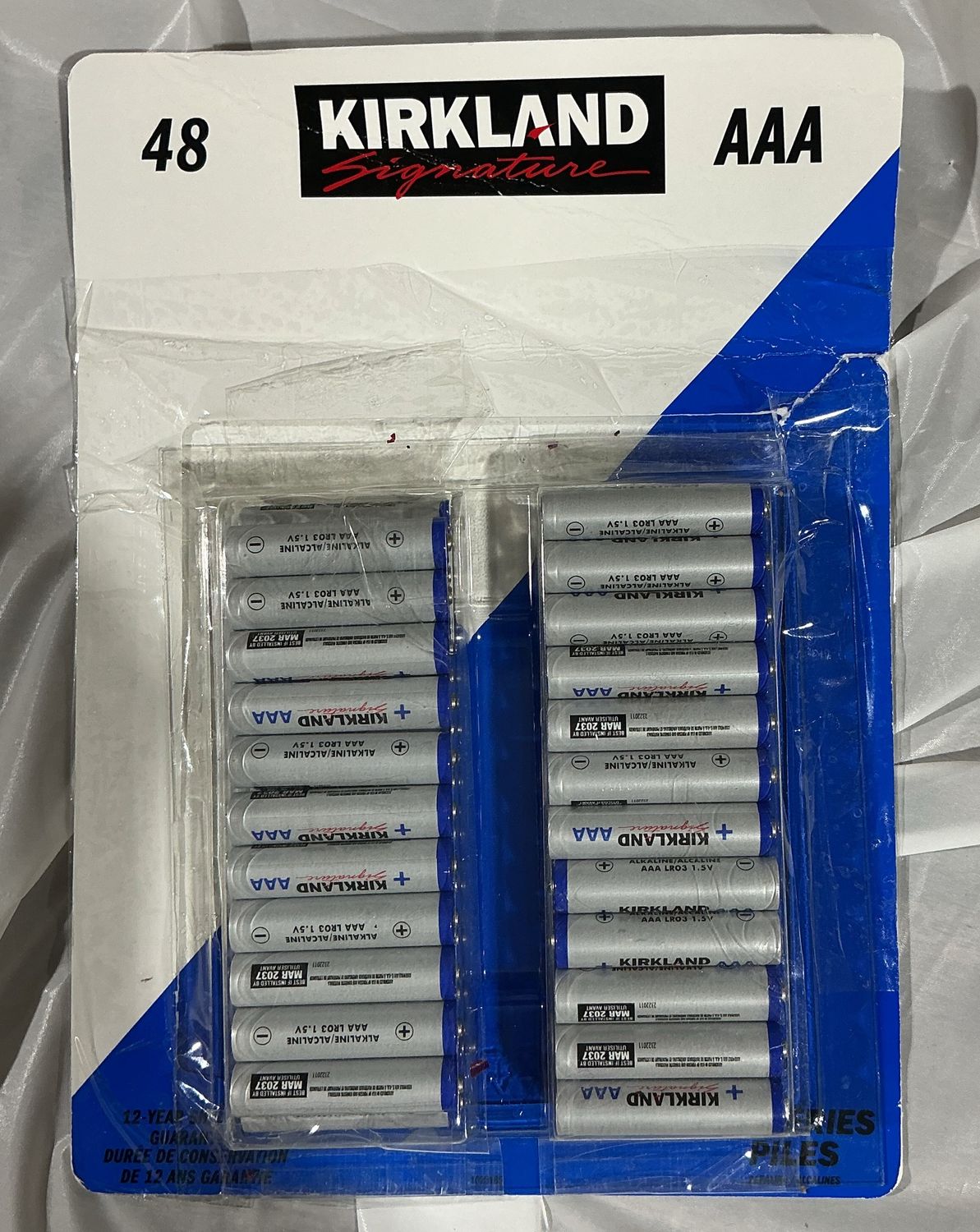 Kirkland Signature AAA Alkaline Batteries – 48 Pack -Open Box