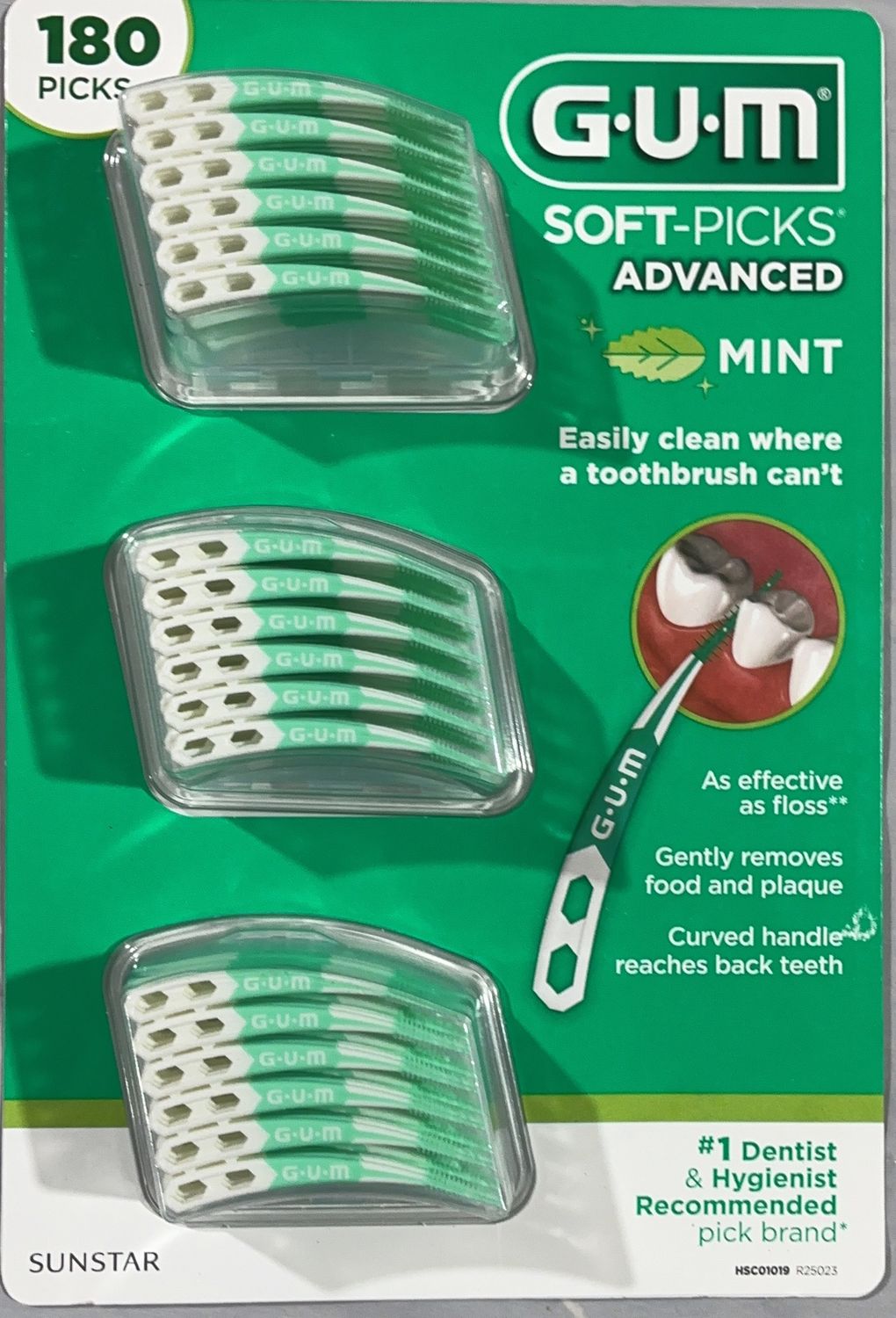 GUM Soft-Picks Advanced Mint Dental Picks – 180 Count Value Pack - New