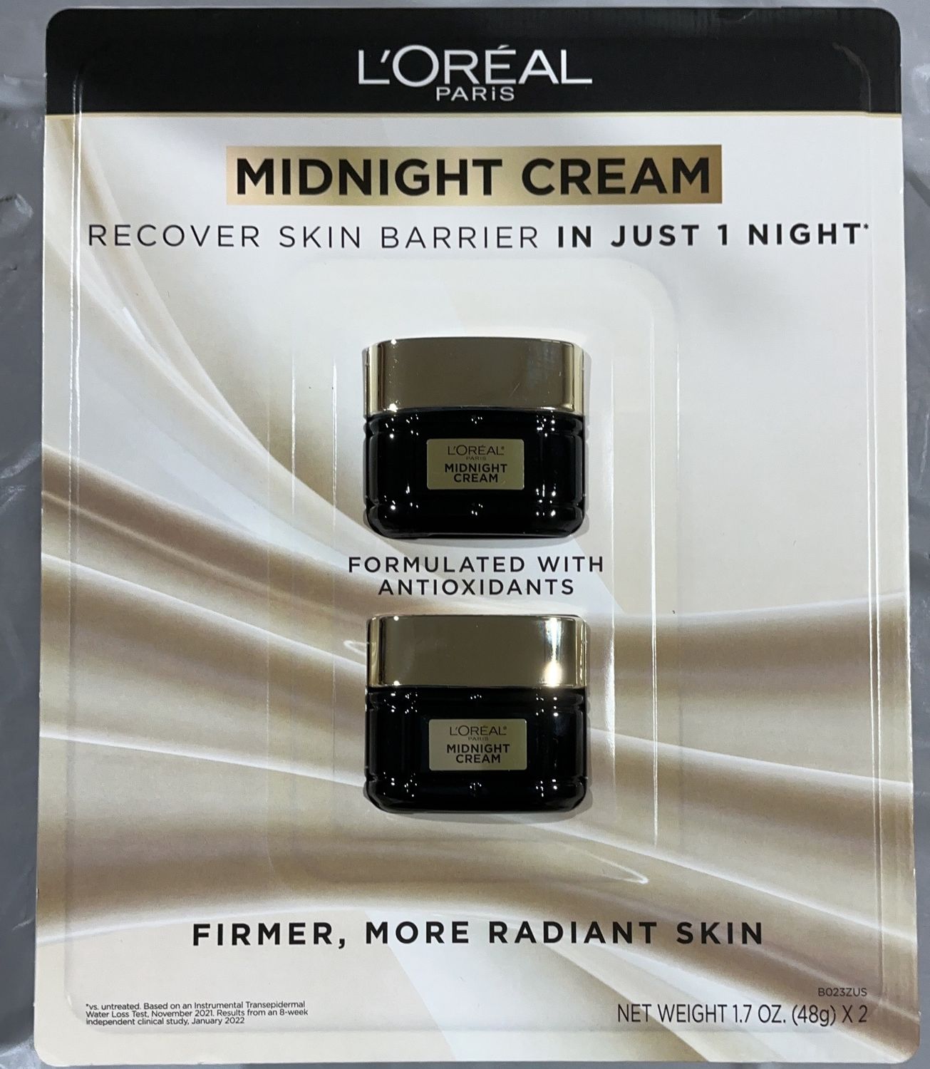 L’Oréal Paris Midnight Cream – Overnight Recovery Moisturizer – 1.7 oz, 2 Pack New