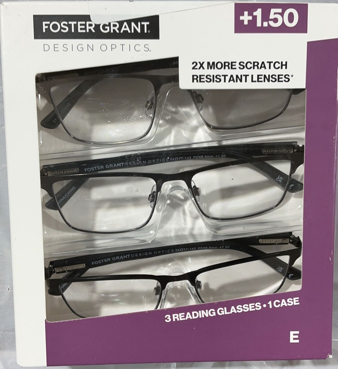 Foster Grant Design Optics Reading Glasses +1.50 – 3 Pack with Case Like New