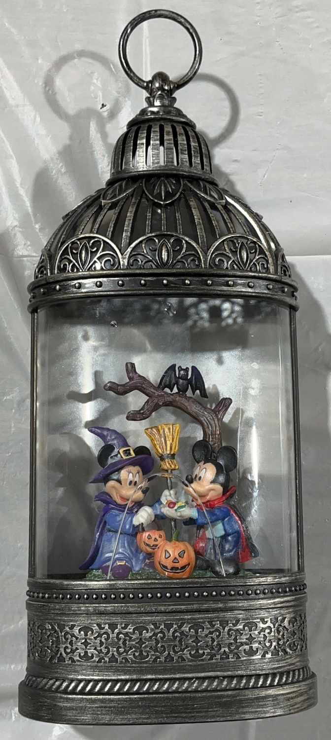 Decorative Halloween Lantern – Lighted Spooky Scene – Vintage Metal Finish  - Open Box