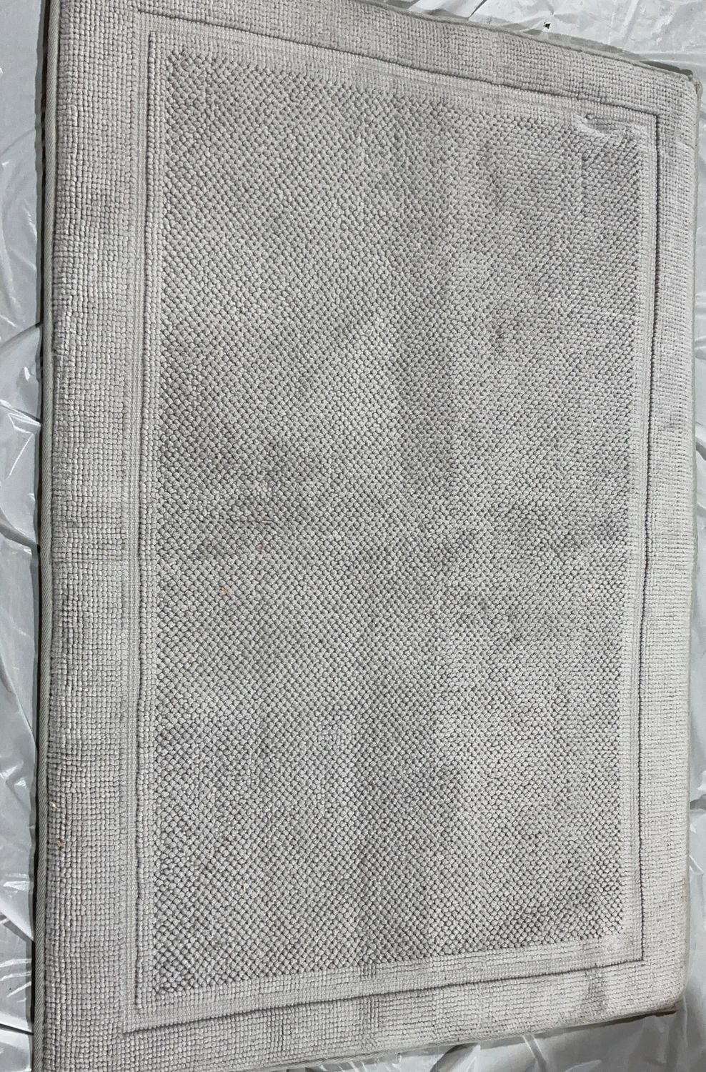Premium Textured Border Area Rug – Light Gray – Indoor Accent Rug Like New