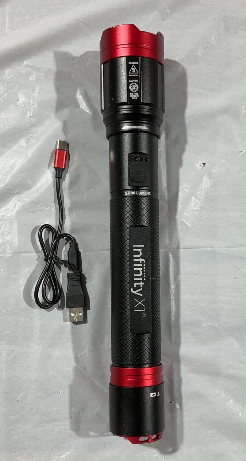 Rechargeable High-Power LED Flashlight – Tactical Style – USB Charging - Open Box