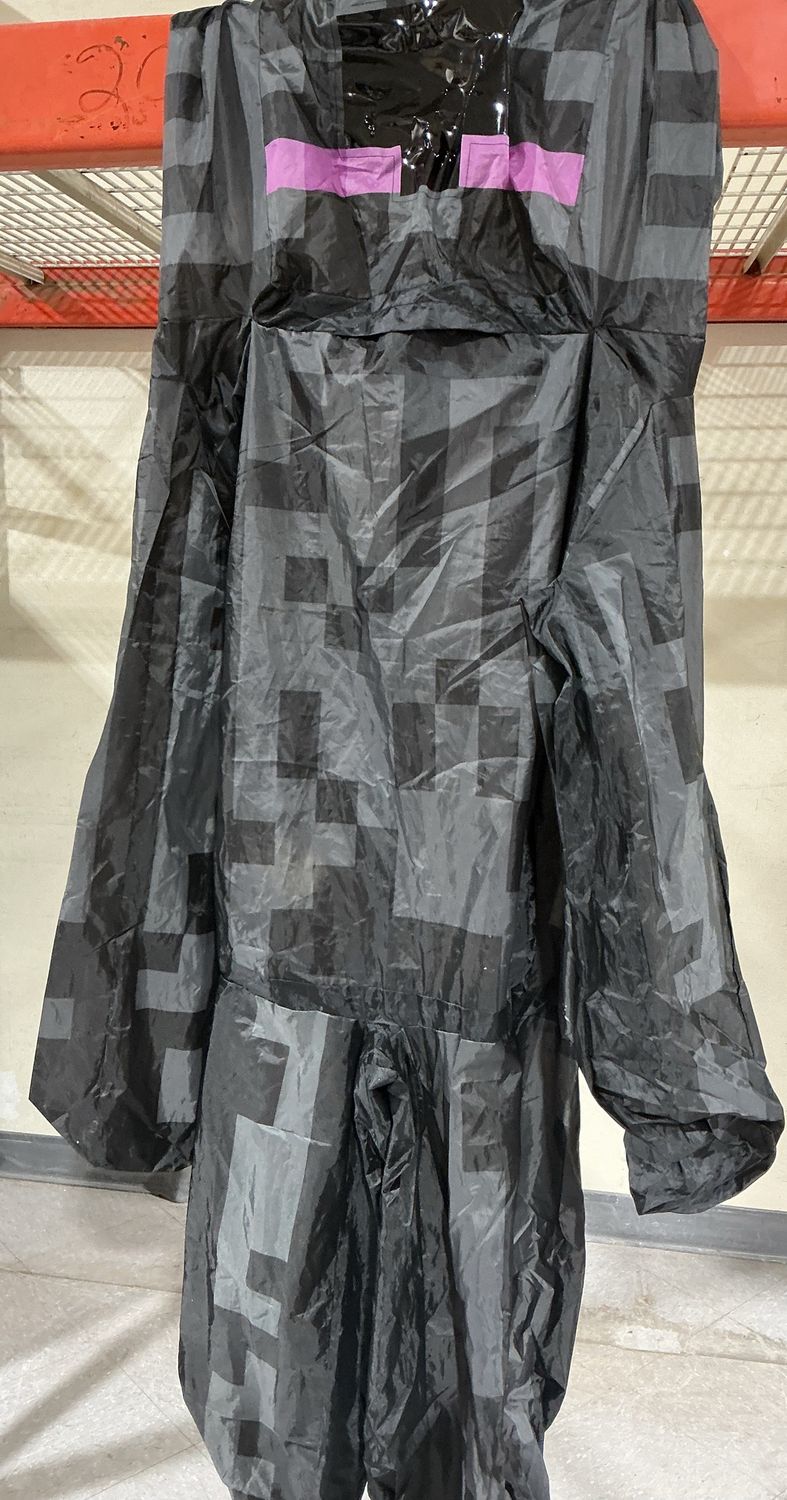 Minecraft Enderman Costume – Black Pixel Hooded Jumpsuit – Kids Size - Open Box