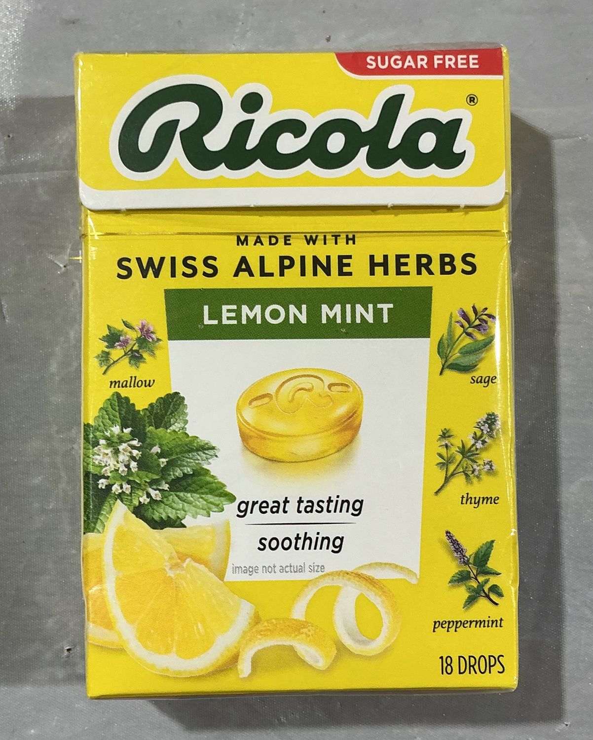 Ricola Swiss Alpine Herbs Lemon Mint Drops – Sugar Free – 18 Count - Missing Parts
