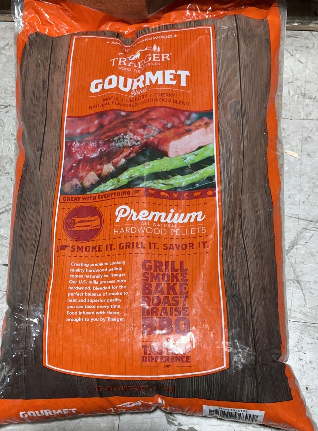 Traeger Gourmet Blend Wood Pellets – Maple, Hickory &amp; Cherry – Hardwood BBQ Pellets - New