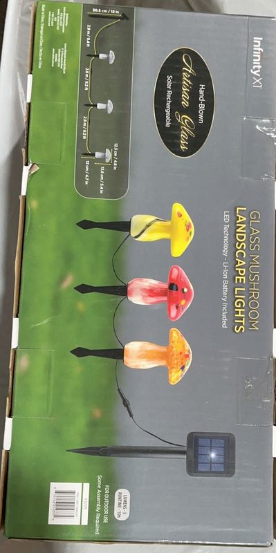 Infinity X1 Solar Glass Mushroom Lights, 3-count Item: 1806238