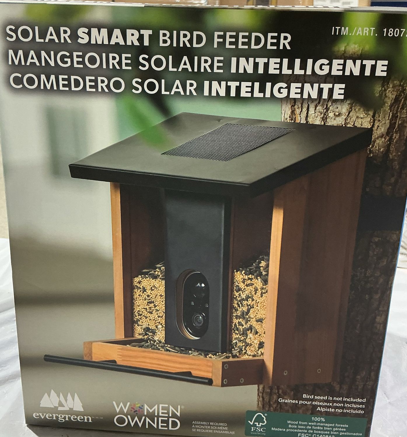 Evergreen Solar Smart Bird Feeder – Wi-Fi Camera – Solar Powered - Like New
