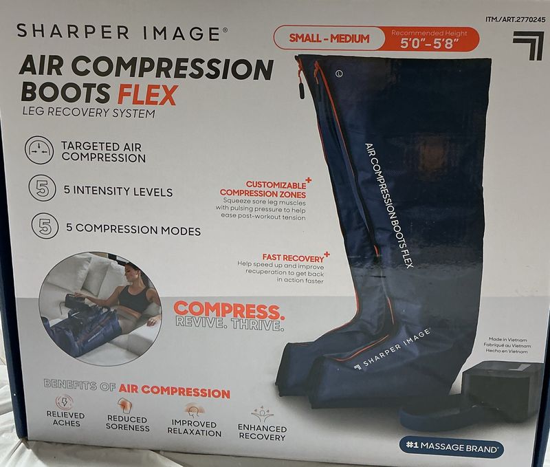 Sharper Image Air Compression Boots Flex – Leg Recovery System – Small/Medium - New