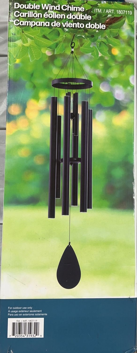 Double Wind Chime – Outdoor Hanging Metal Chimes - Like New