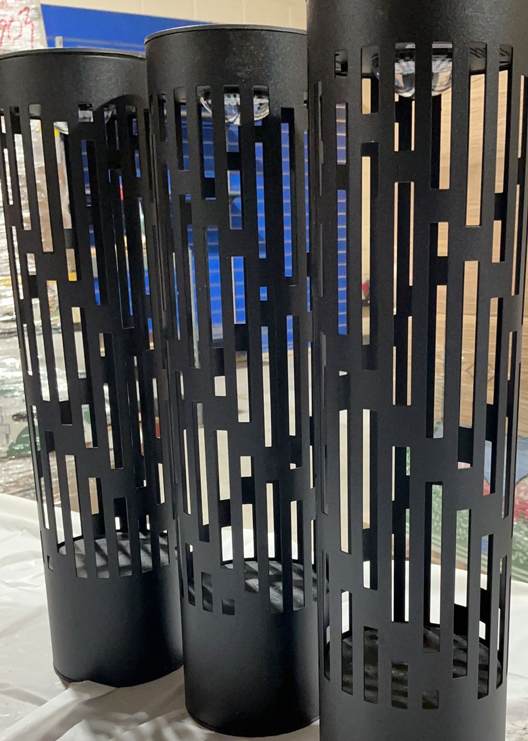 Modern Outdoor LED Wall Sconce – Black Cylinder Up/Down Light Fixture Open Box