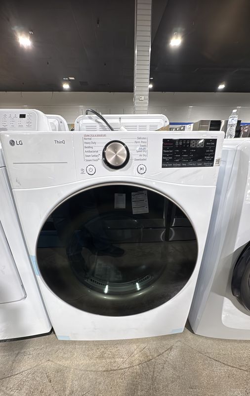 LG DLEX4000W 7.4 Cu. Ft. Smart Electric Dryer – White – WiFi ThinQ – ENERGY STAR