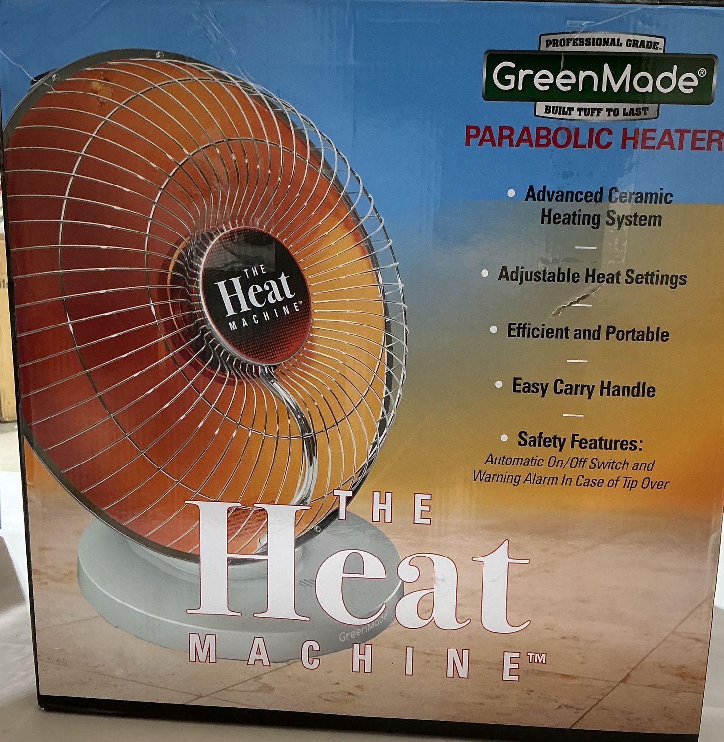 GreenMade Professional Grade Parabolic Heater – Adjustable Ceramic Heat - Open Box