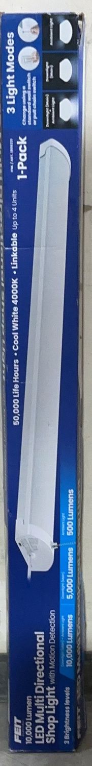 Feit Electric 4ft 10,000 Lumen LED Directional Shop Light with Motion Detection – 4000K Cool White – Linkable -Open Box