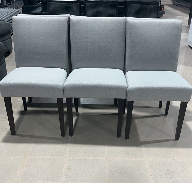 Gilman Creek Denning Fabric Dining Chair, 1-Pack – Light Gray Upholstered Chairs with Solid Wood Legs