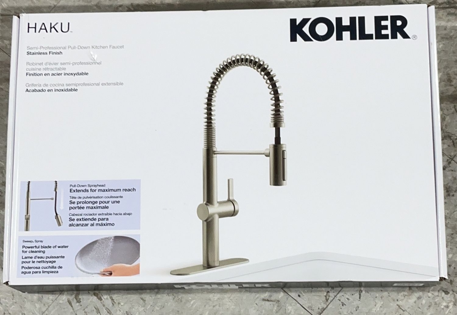 Kohler Haku Semi-Professional Pull-Down Kitchen Faucet – Stainless Finish-Like New