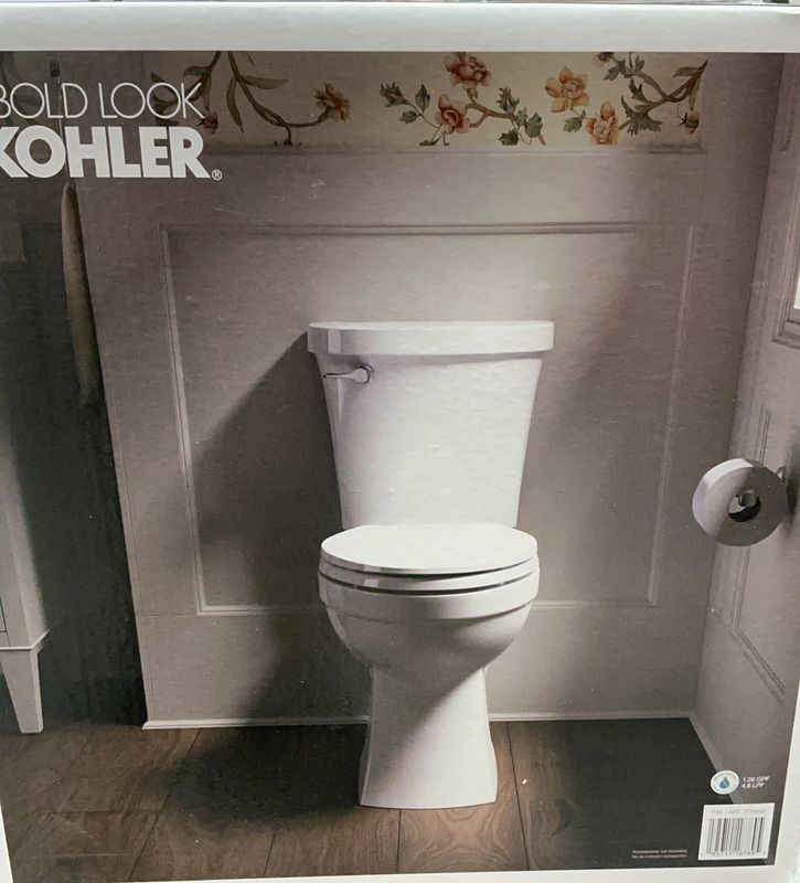 Kohler Elongated Chair Height Toilet – White – Complete Toilet Combo-like new