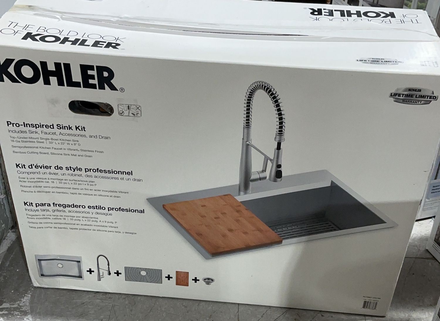 Kohler Semi-Professional Pull-Down Kitchen Faucet – Stainless Steel – High-Arc Spring Design-Like New