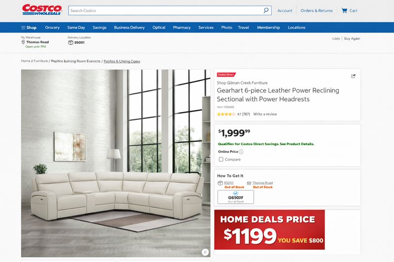 Gilman Creek Gearhart 6-Piece Leather Power Reclining Sectional with Power Headrests