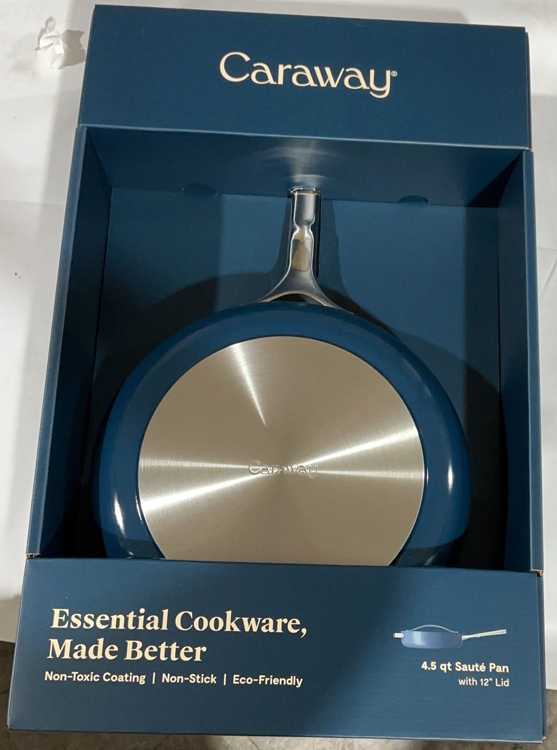 Caraway 4.5 qt Sauté Pan with 12” Lid – Non-Toxic Ceramic Non-Stick – Eco-Friendly Cookware-like new