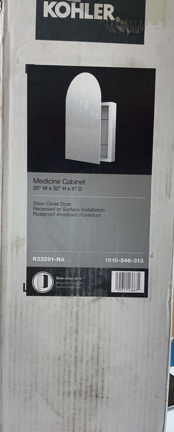 KOHLER Medicin Cabinet 20” x 32” Aluminum Slow-Close – Model R33291-NA-like new