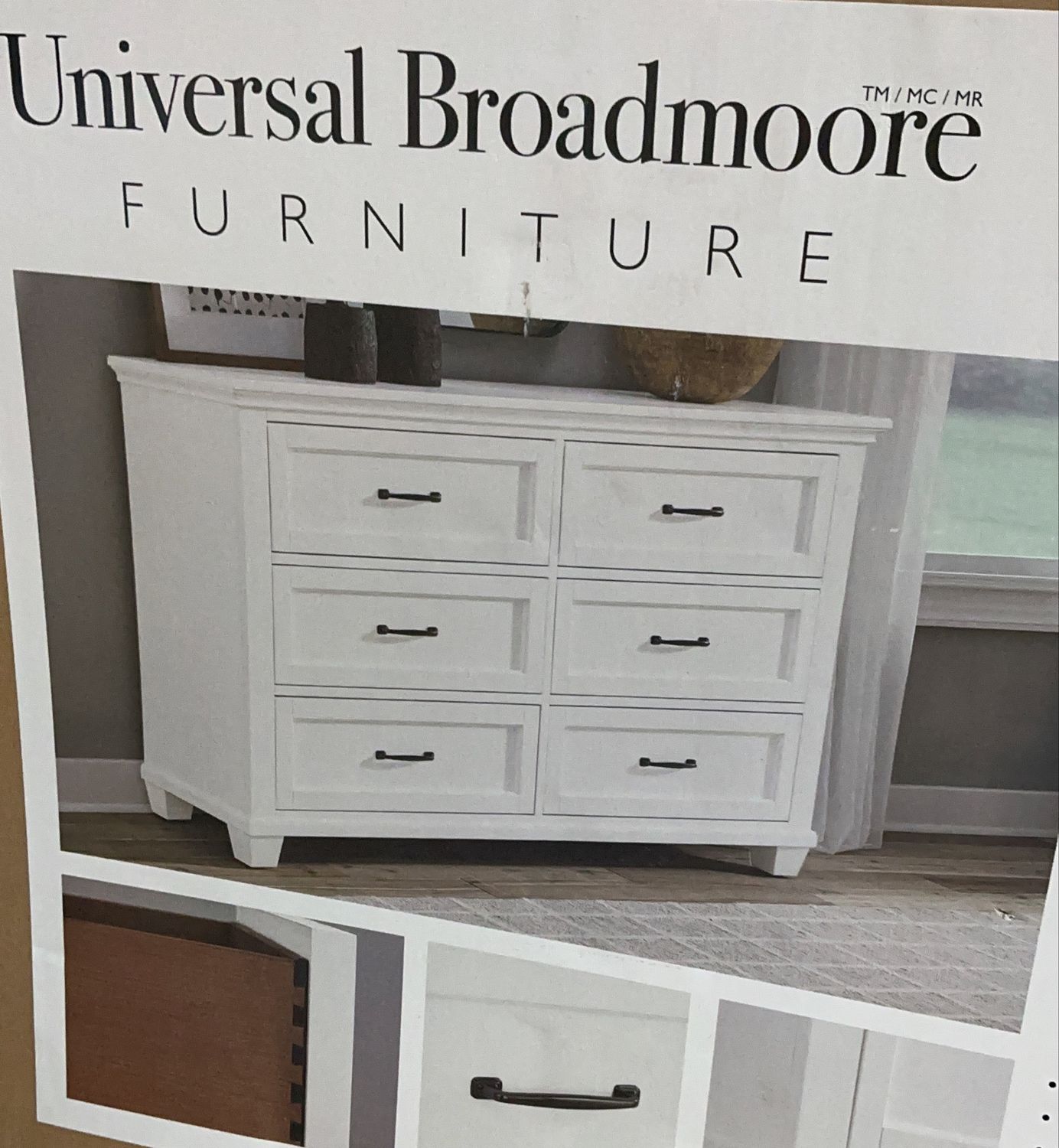Universal Broadmoore 6-Drawer Dresser – Birch Veneer – Soft-Close Drawers New 