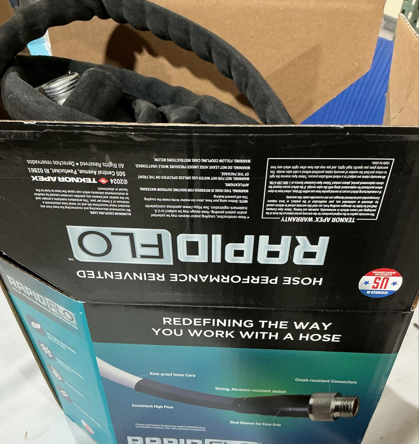 Rapid Flo Performance Garden Hose – Heavy-Duty, Kink-Resistant – Made in USA Open Box