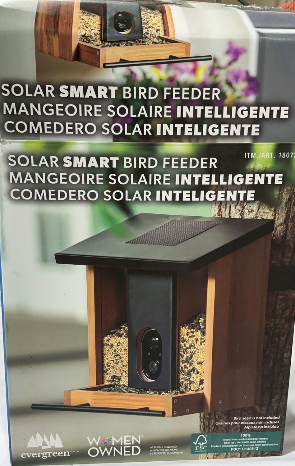 Evergreen Solar Smart Bird Feeder with Camera – Solar Powered - Used