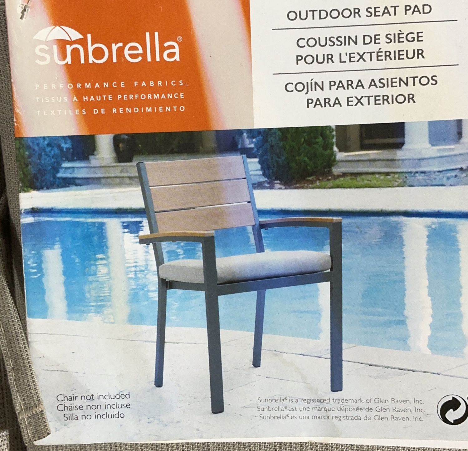 Sunbrella Outdoor Seat Pad Cushion – Performance Fabric-Open Box