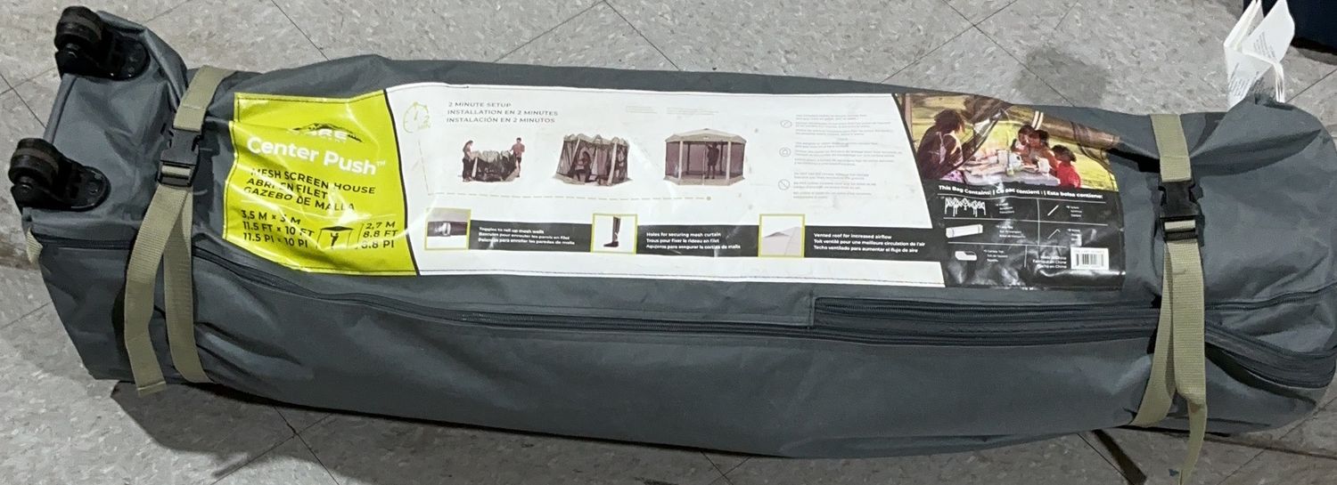 CORE Center Push 11.5’ x 10’ Mesh Screen House – Instant Pop-Up Gazebo with Carry Bag-open box