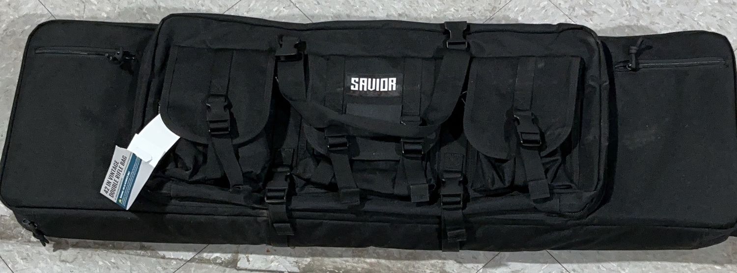 Savior Equipment Tactical Rifle Case – Padded Dual Gun Bag with Multiple Storage Pockets-open box, CONDITION: OPEN BOX