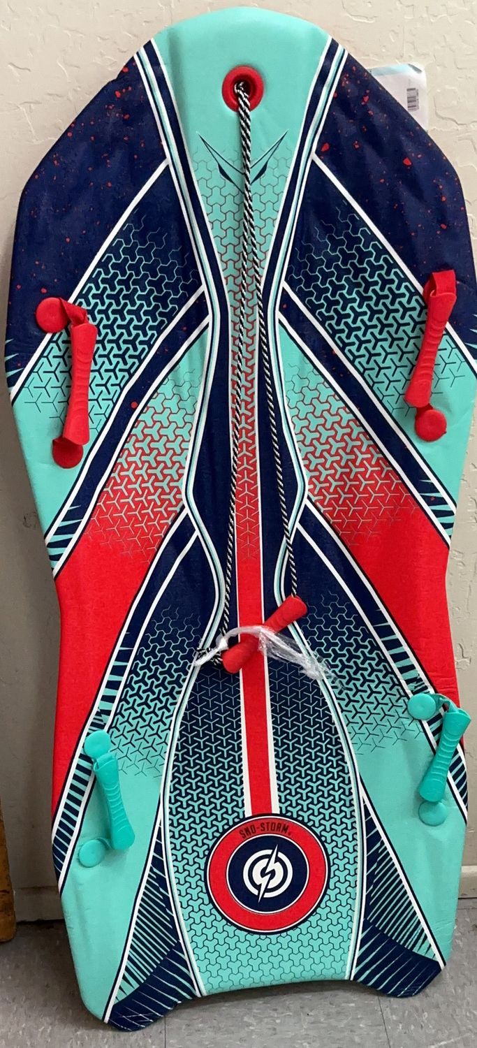 SNO-STORM Foam Snow Sled – Multi-Handle Winter Snow Board with Tow Rope - Open Box