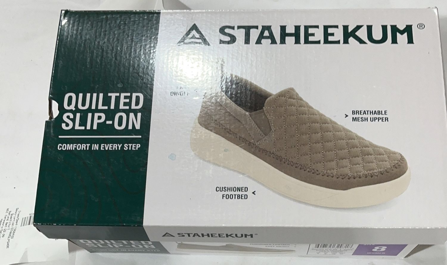 Staheekum Quilted Slip-On Shoes – Taupe – Women’s -Open Box