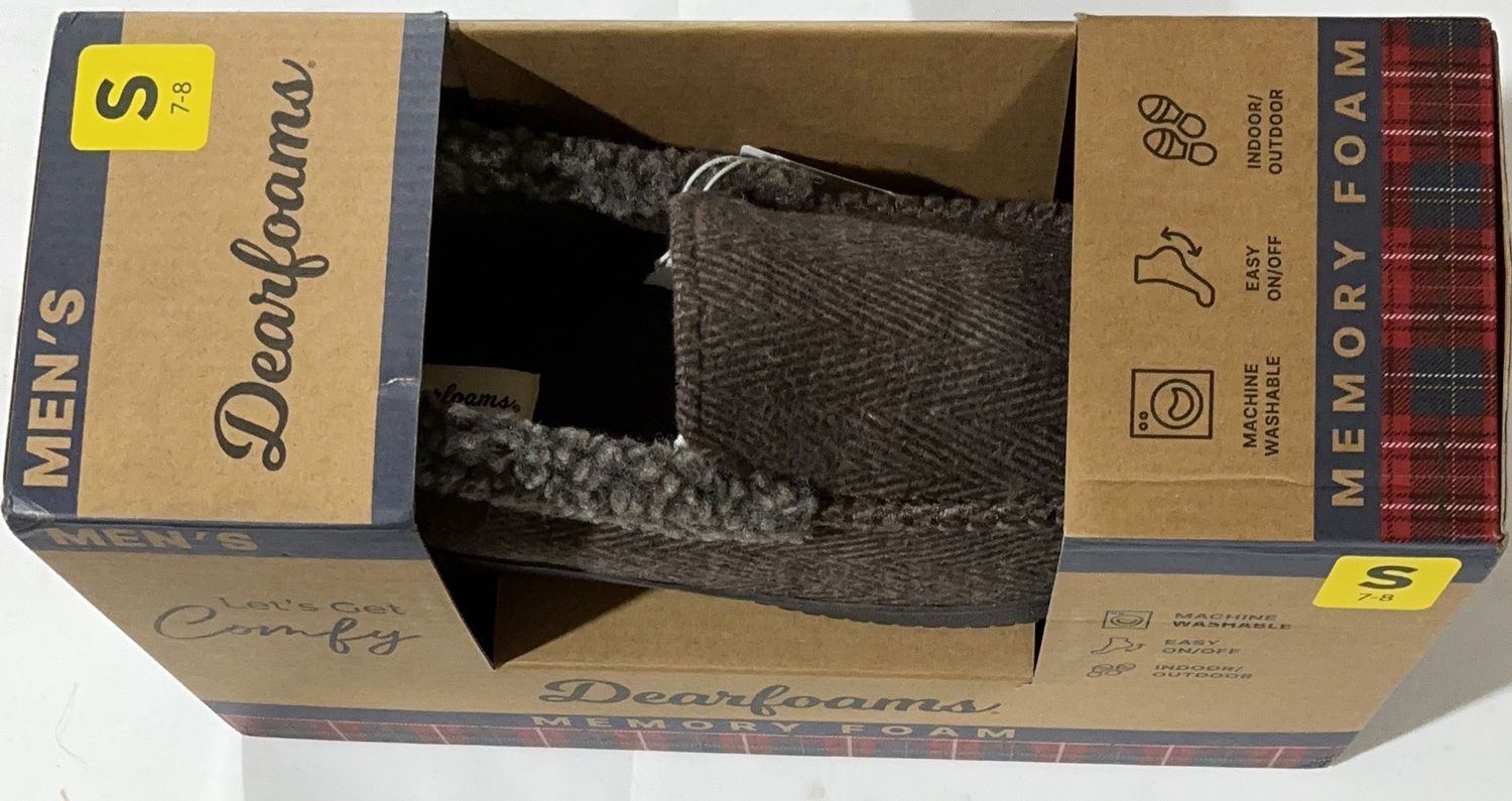 Dearfoams Men’s Memory Foam Slippers -Like New
