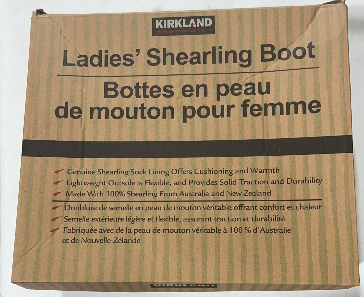 Kirkland Signature Ladies’ Shearling Boot – Black – Size 7-Like New