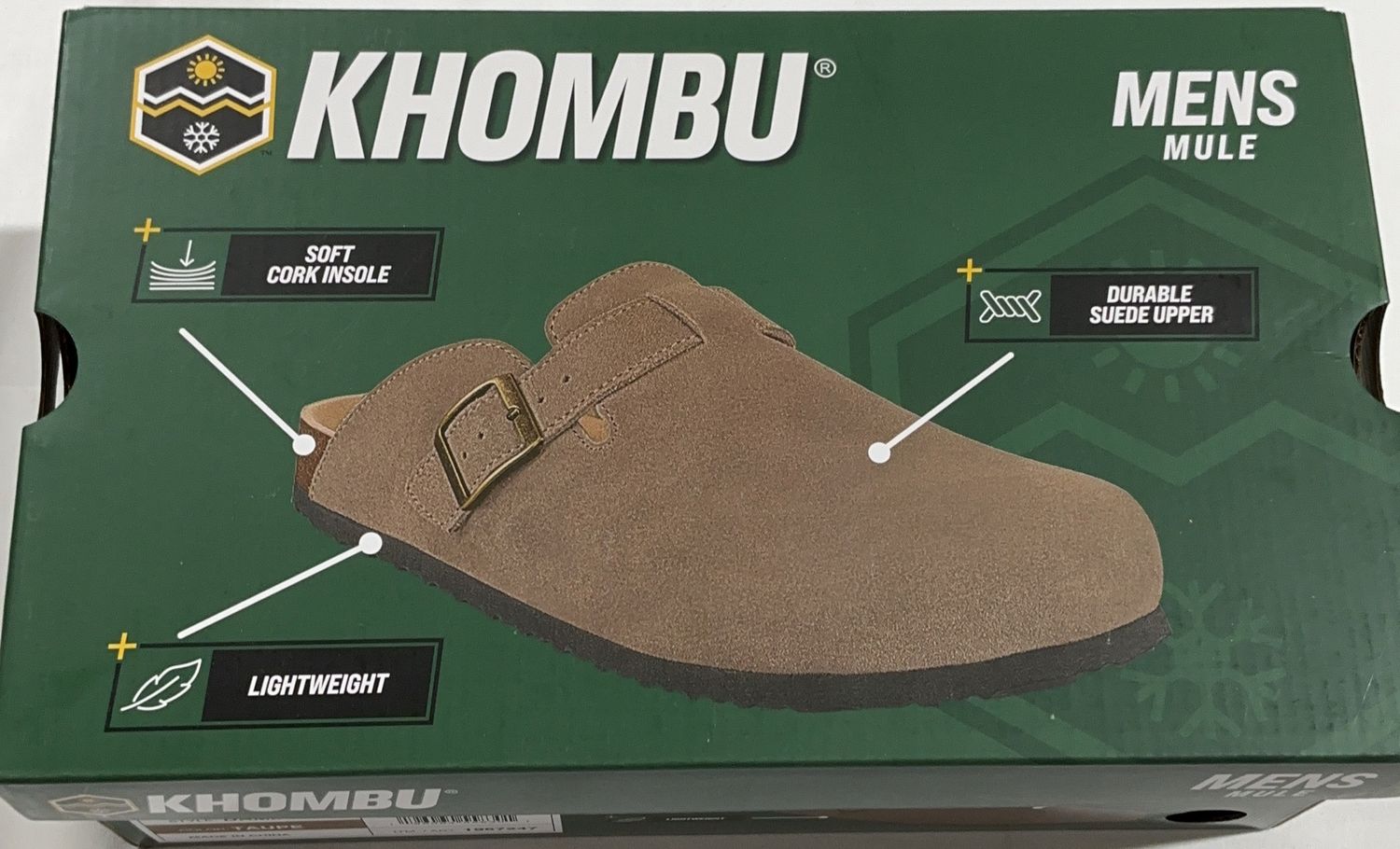 Khombu Damian Men’s Suede Clog – Taupe – Size 13 -New Brown