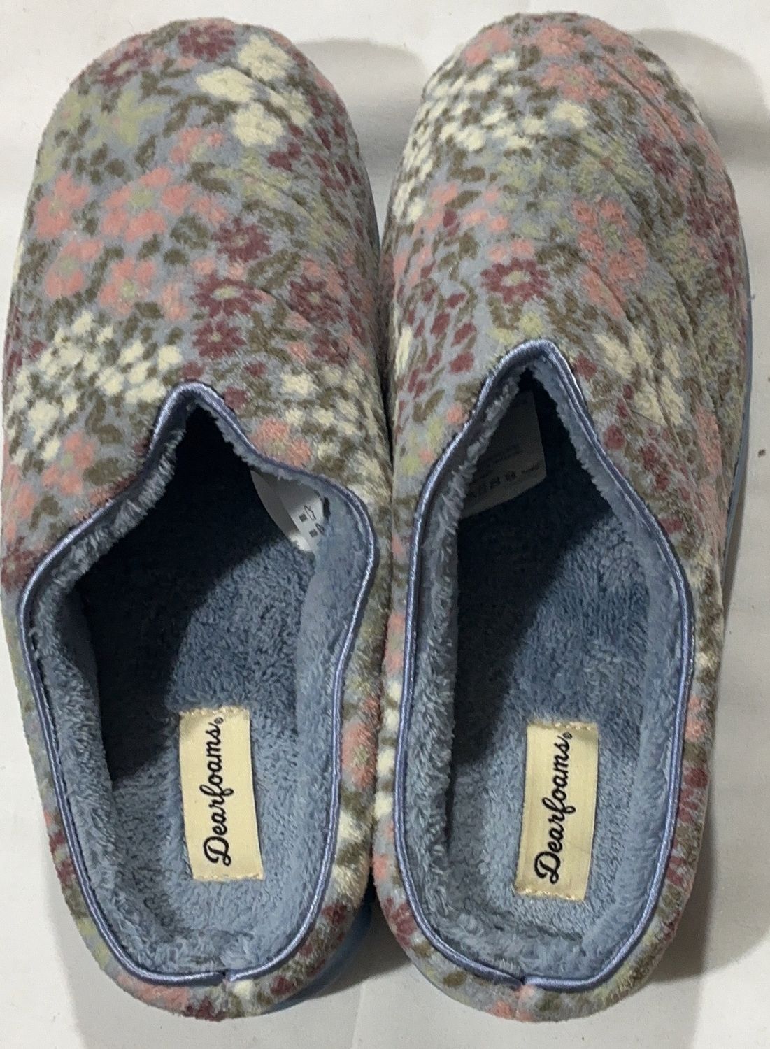 Dearfoams Women’s Cozy Clog Slippers – Floral – Size S (7-8)-Open Box