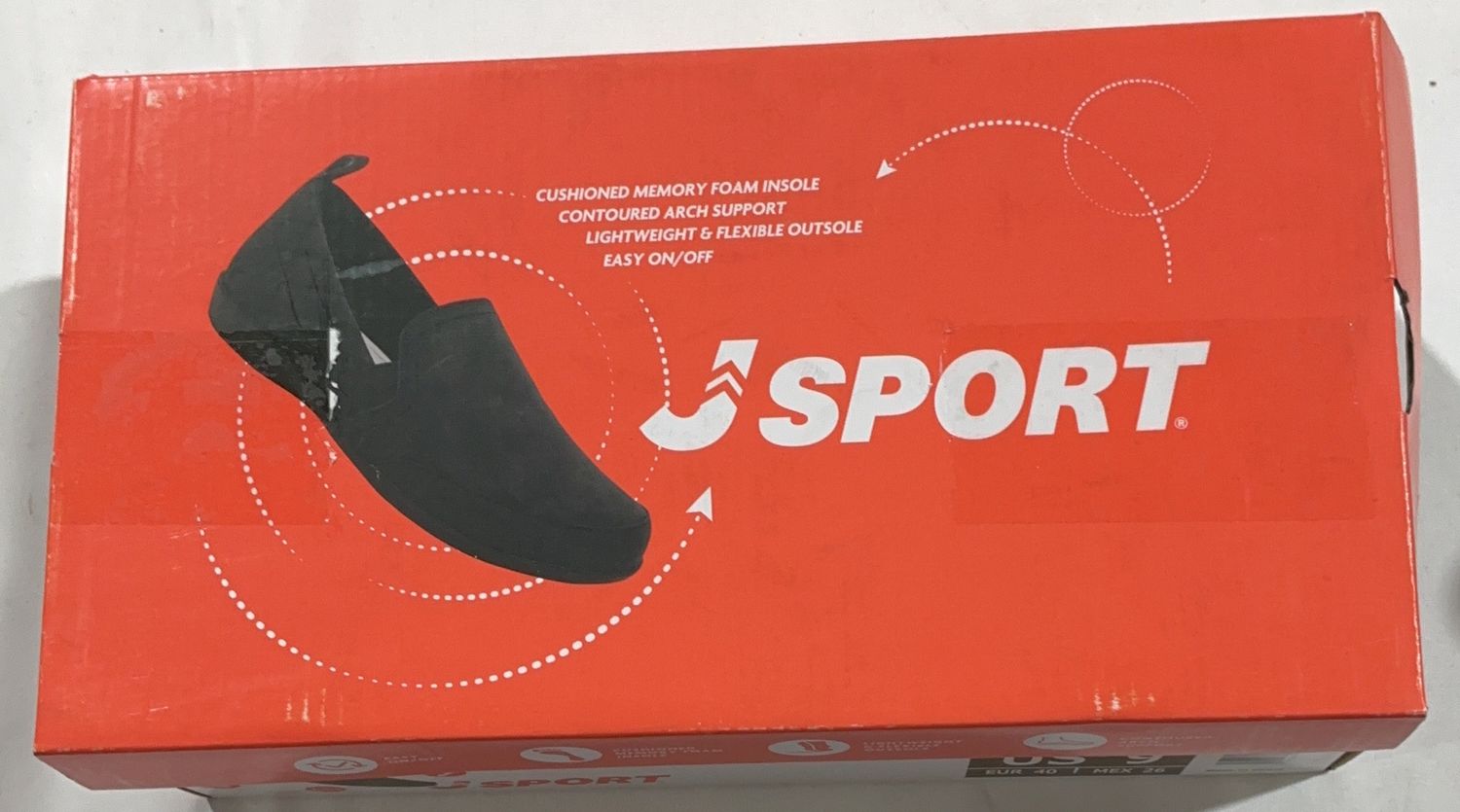 JSPORT Lisa Women’s Slip-On Casual Shoe – Black – Size 9-Like New