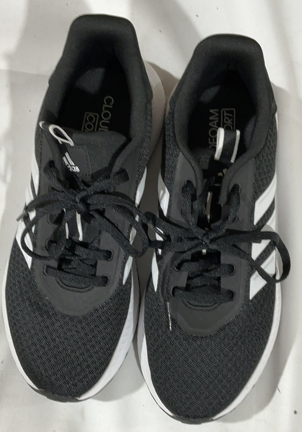 Adidas Women’s Cloudfoam Comfort Running Shoe – Black/White-Size 7-Open Box