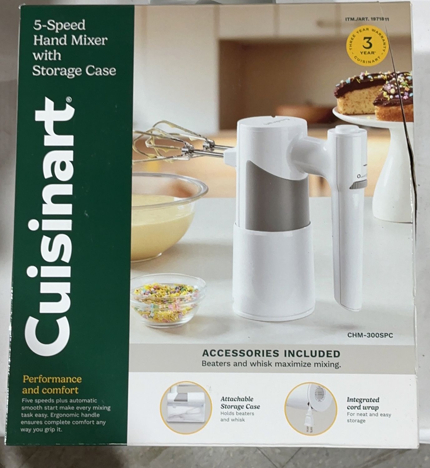 Cuisinart 5-Speed Hand Mixer with Storage Case-like new
