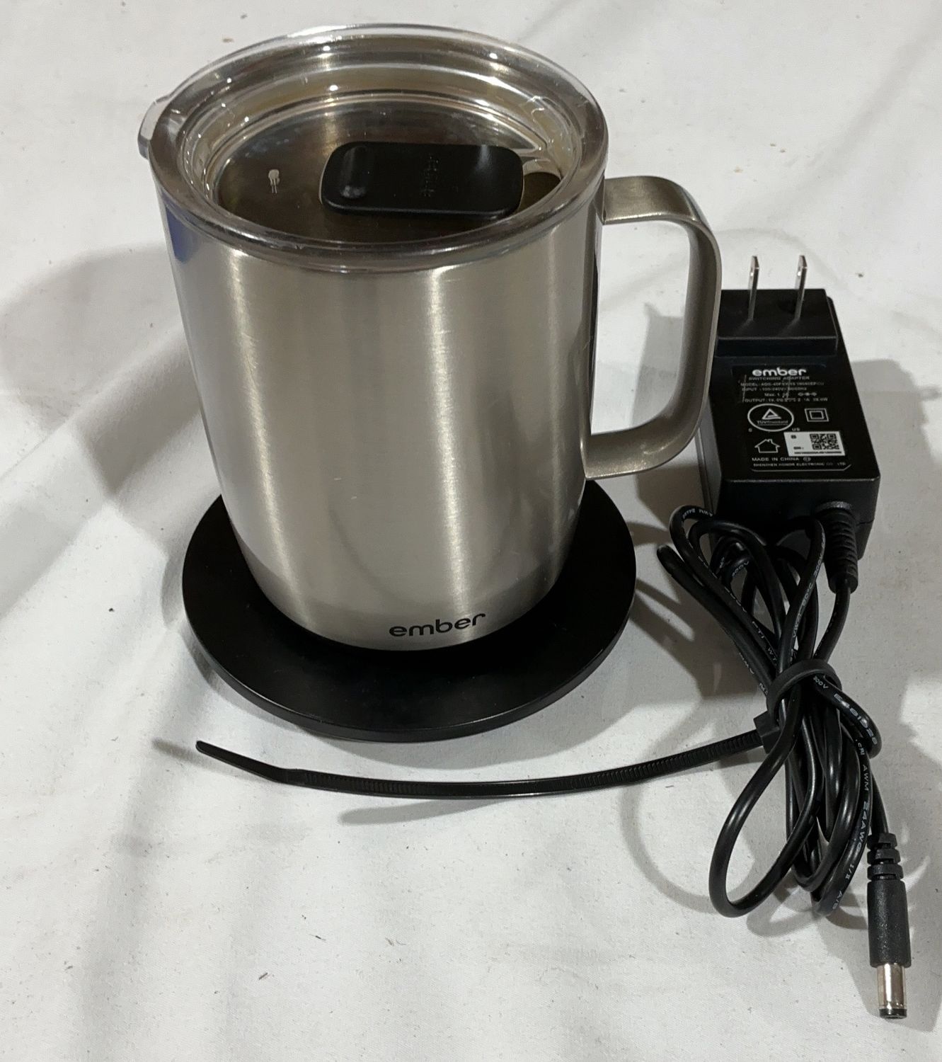 Ember Temperature Control Smart Mug with Charging Coaster – Stainless Steel-used