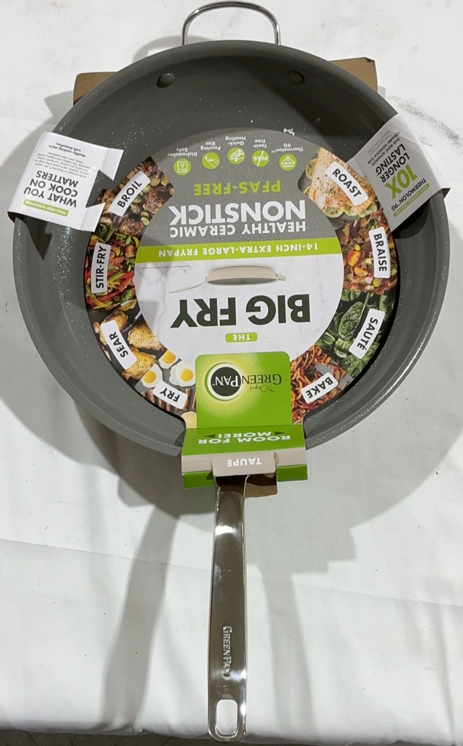 GreenPan Big Fry 14-Inch Nonstick Frying Pan – Healthy Ceramic Nonstick-Like New