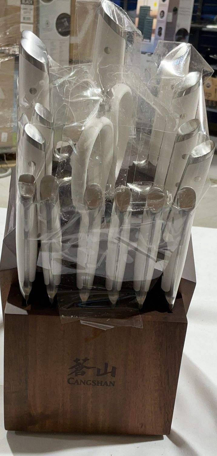 Cangshan 17-Piece Stainless Steel Knife Block Set-Open Box