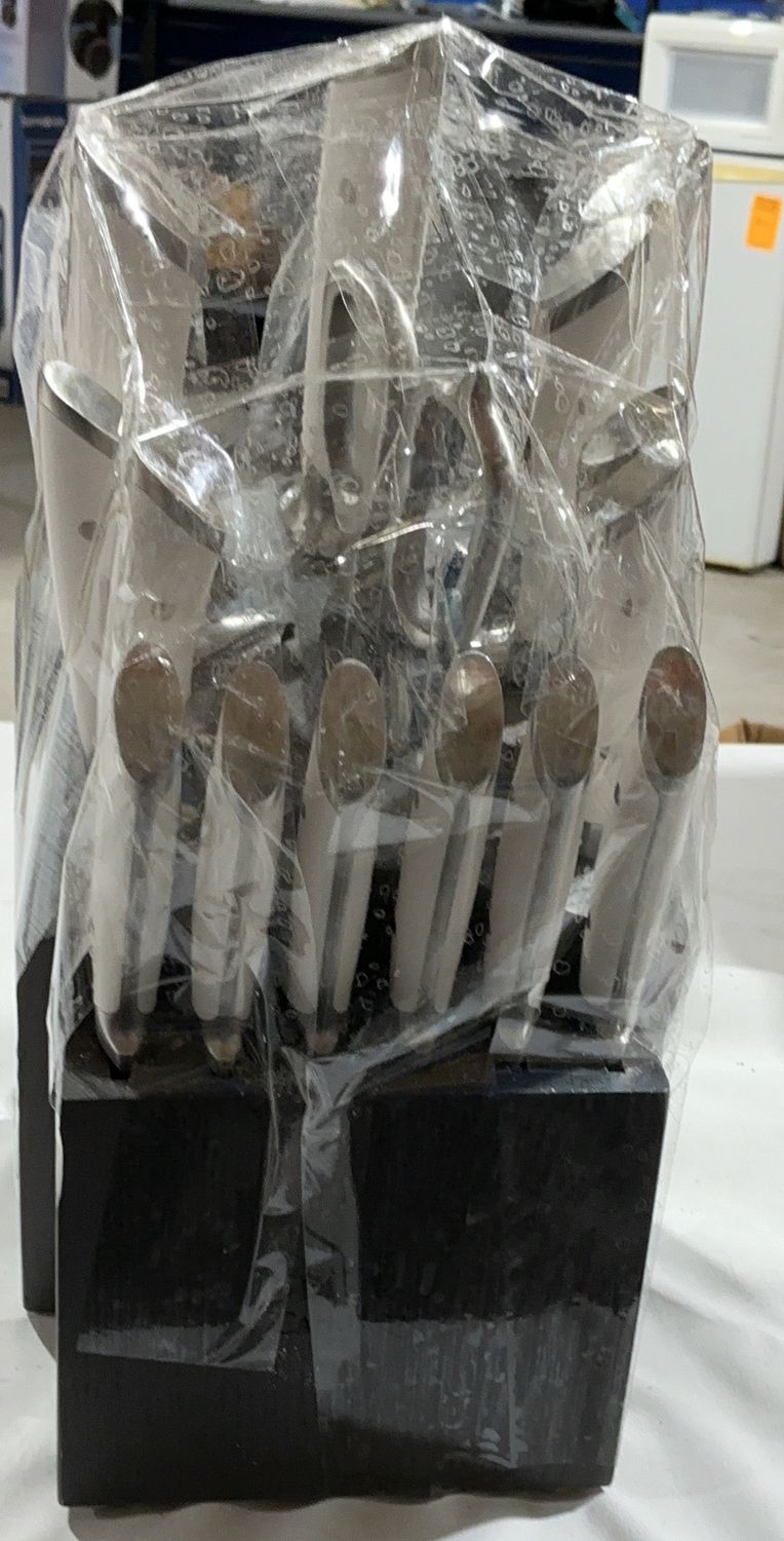 Cangshan 17-Piece Stainless Steel Knife Block Set – Gray Wood Block-Open Box