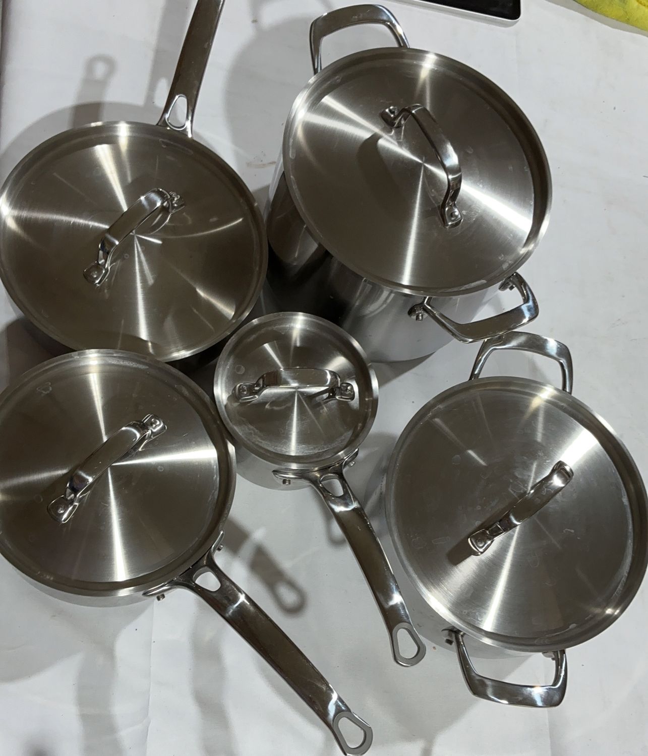 Tramontina Stainless Steel Cookware Set – Multi-Piece Pot &amp; Pan Set with Lids - Open Box