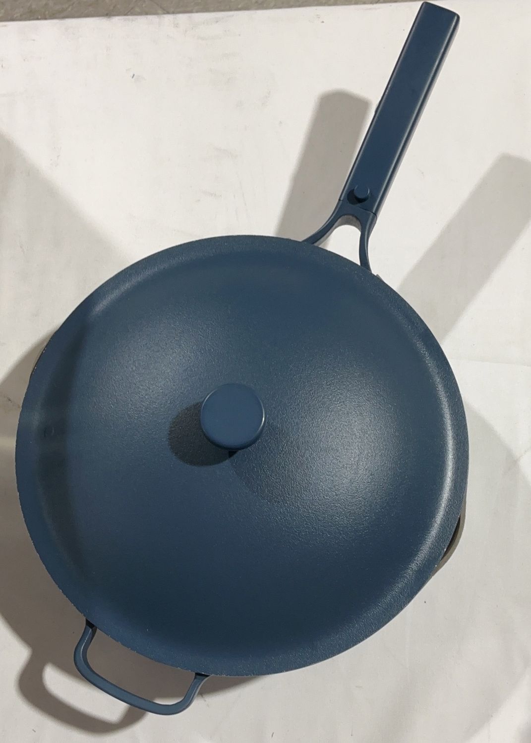 Tramontina Covered Deep Skillet with Steamer Insert – Nonstick, Blue used